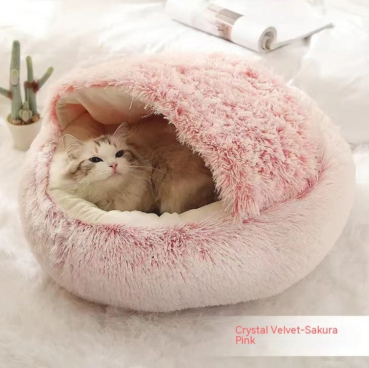2 In 1 Plush Winter Pet Bed Warm Cozy