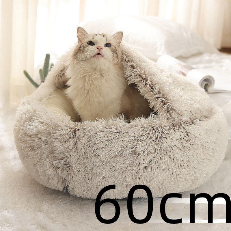 2 In 1 Plush Winter Pet Bed Warm Cozy
