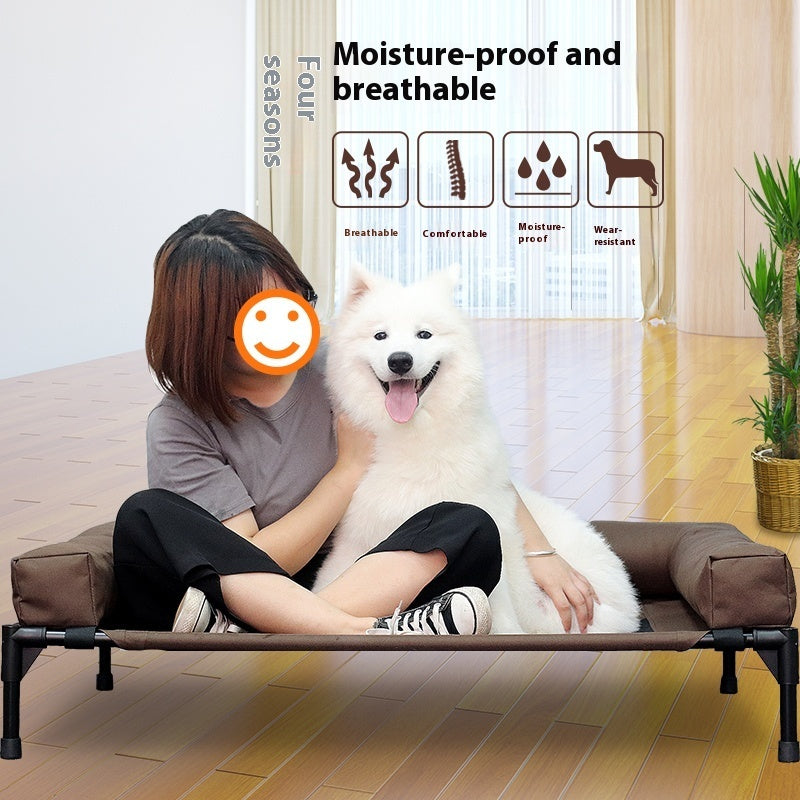 Breathable Elevated Pet Camp Bed Washable Moisture-Proof Large Kennel
