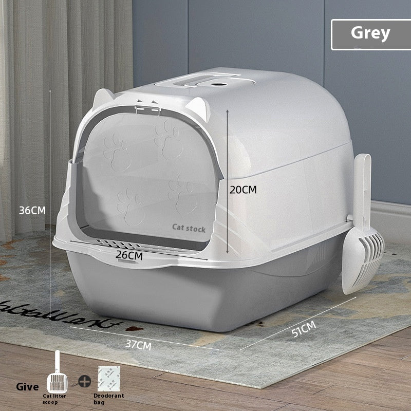 Oversized Enclosed PP Cat Litter Box Large Anti-Odor Privacy