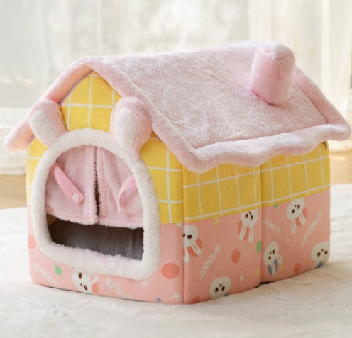 Self Warming Enclosed Pet Bed Cozy Winter Nest