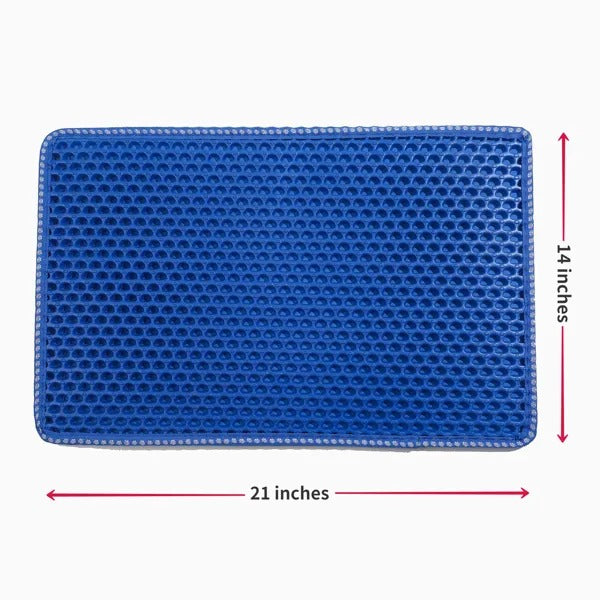 MiLi EVA Cat Litter Mat Double Layer Traps Scatter Blue