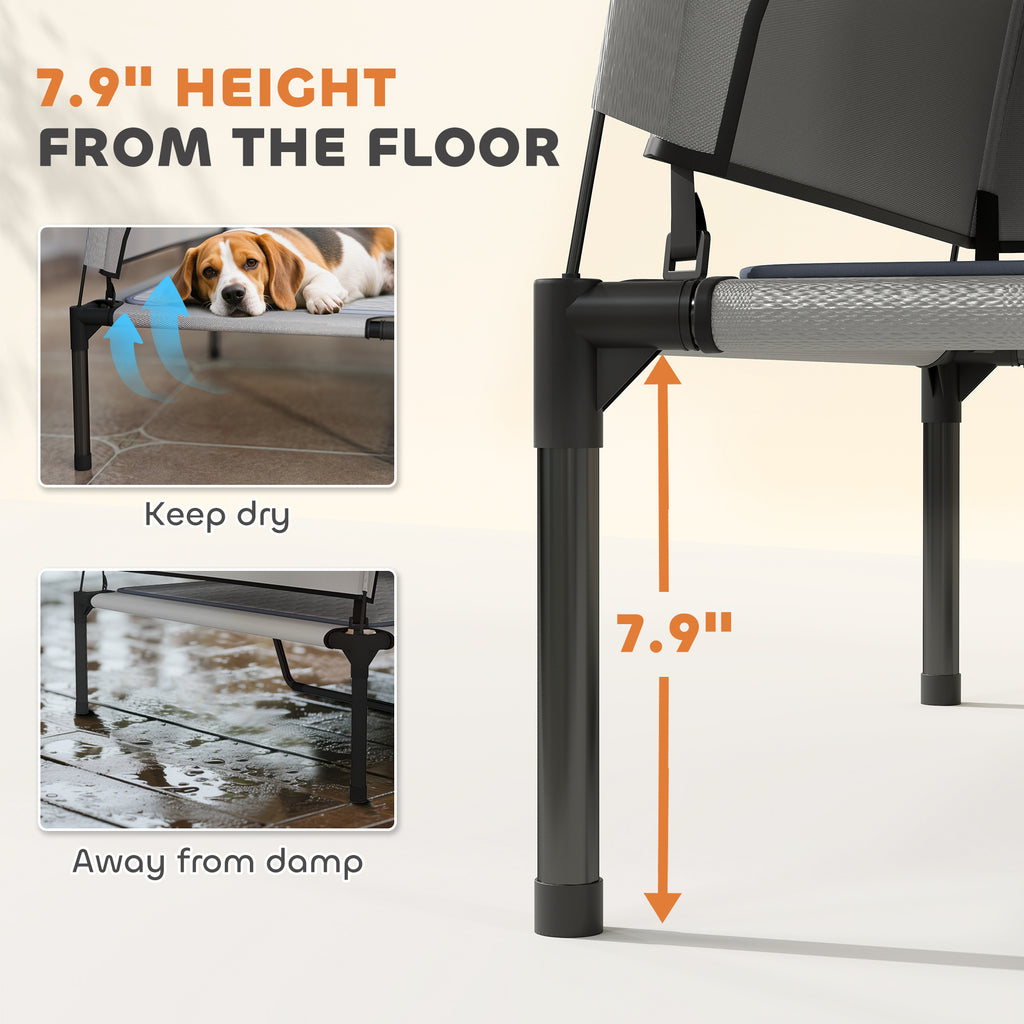 Elevated Outdoor Dog Bed With Removable Canopy Cooling Comfort