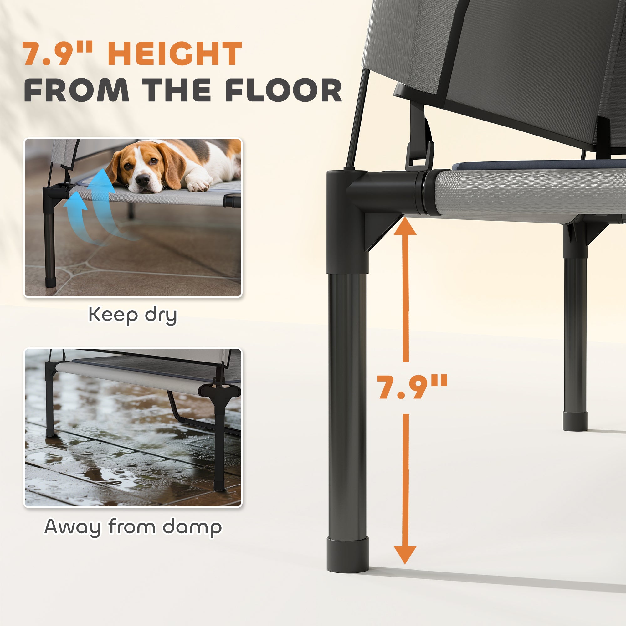 Elevated Outdoor Dog Bed With Removable Canopy Cooling Comfort