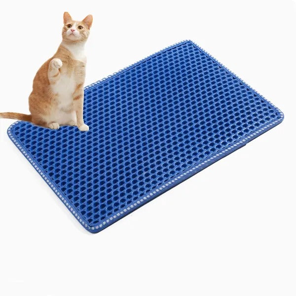 MiLi EVA Cat Litter Mat Double Layer Traps Scatter Blue