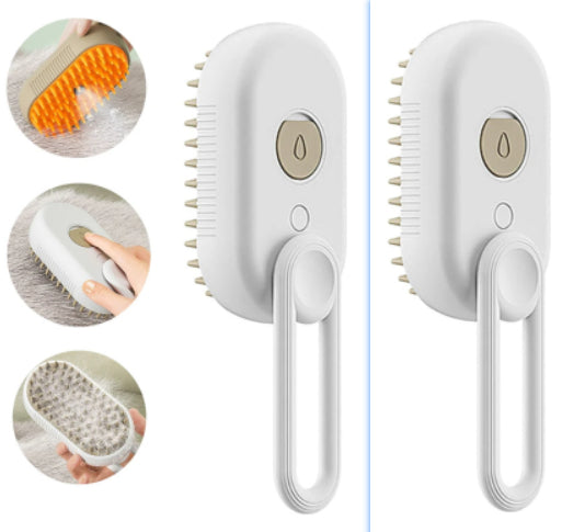3-in-1 Electric Steam Pet Brush — Anti-Static Grooming Comb
