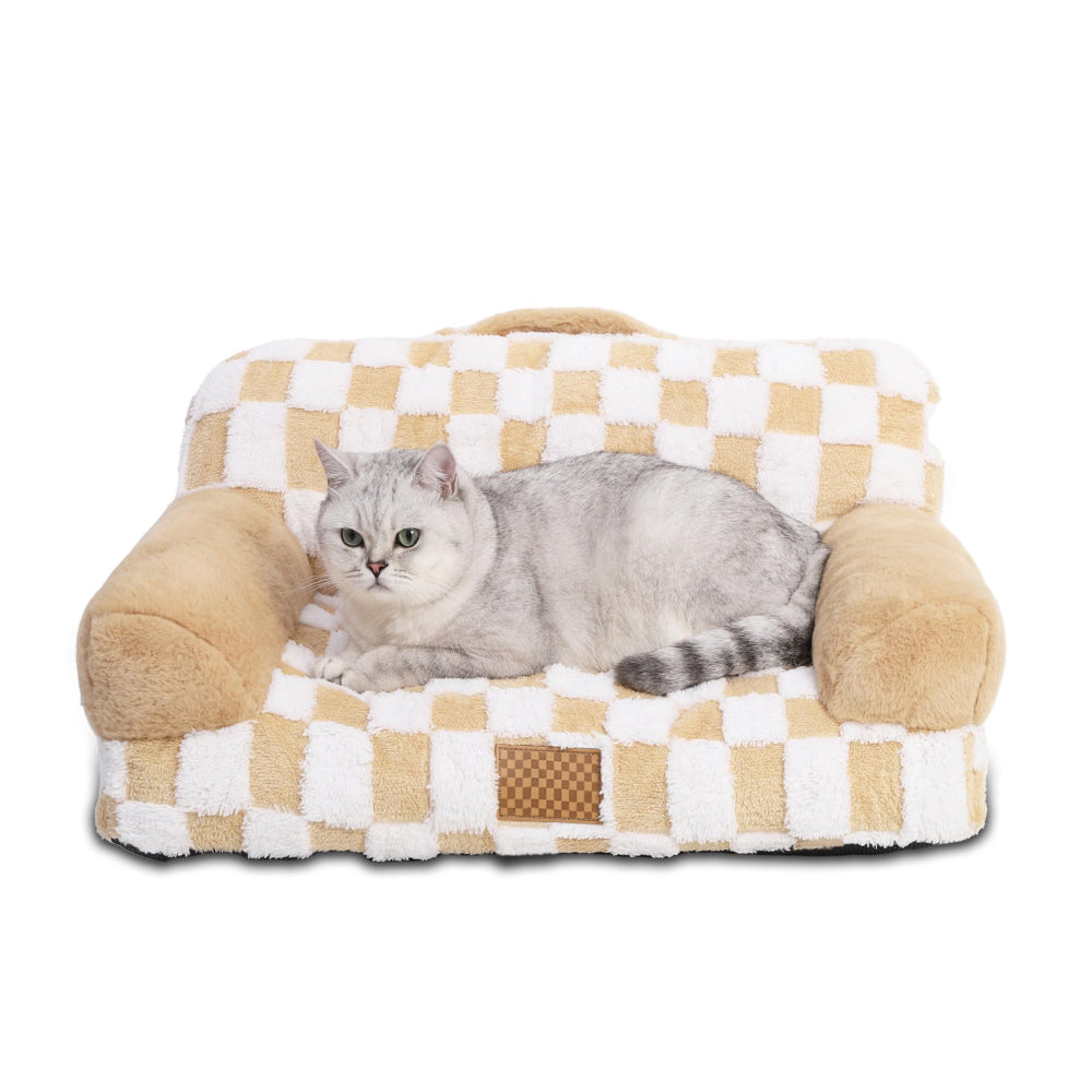 Luxury Machine Washable Pet Bed with Removable Jacquard Leather Cover