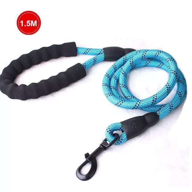 Reflective Nylon Dog Leash 1.5M Heavy Duty Padded Grip