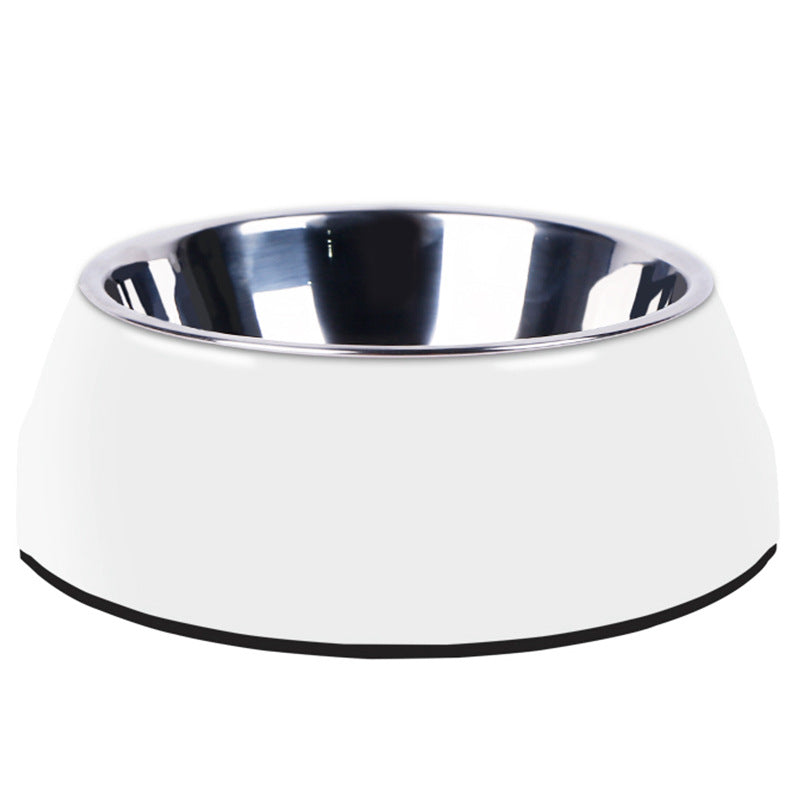Classic Stainless Steel Melamine Pet Bowl Non-Slip Round Feeder