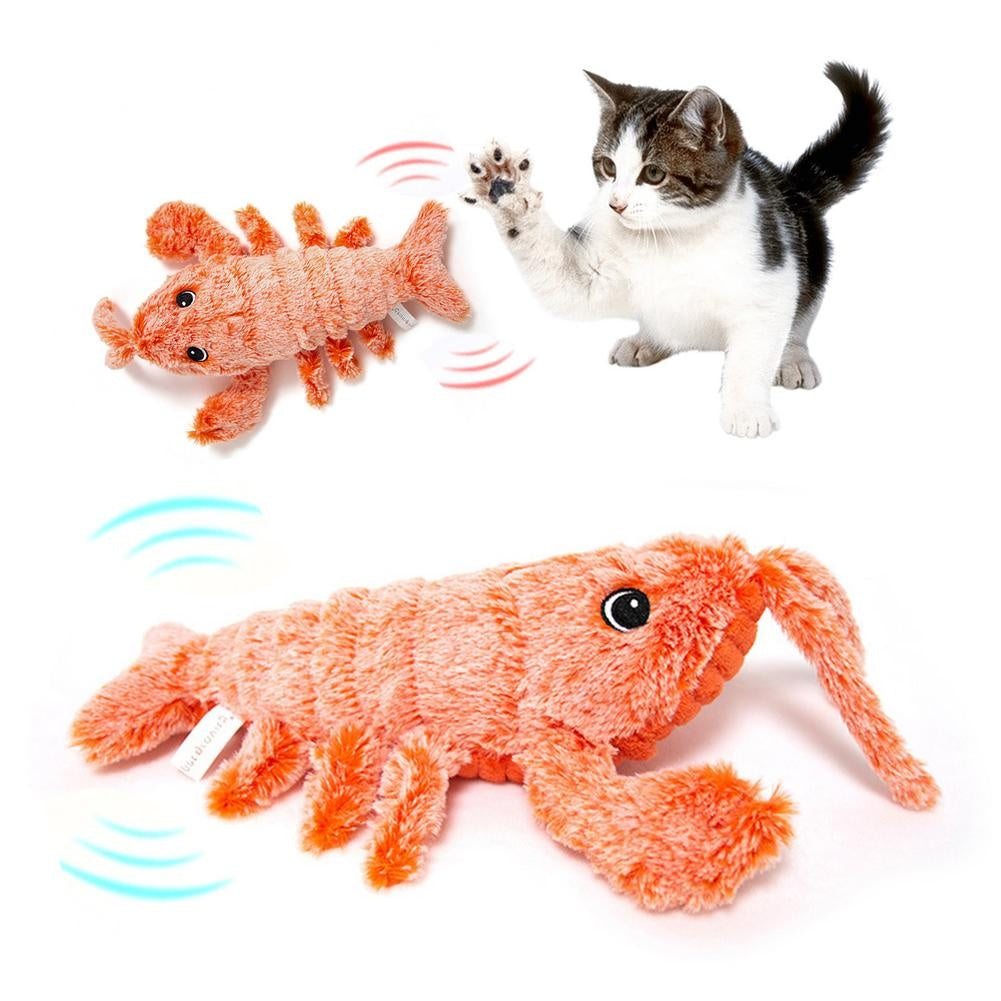 Electric Jumping Lobster Plush Toy Interactive USB Rechargeable