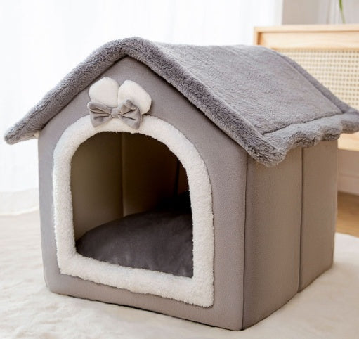 Self Warming Enclosed Pet Bed Cozy Winter Nest
