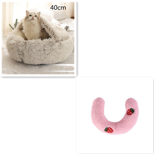 2 In 1 Plush Winter Pet Bed Warm Cozy