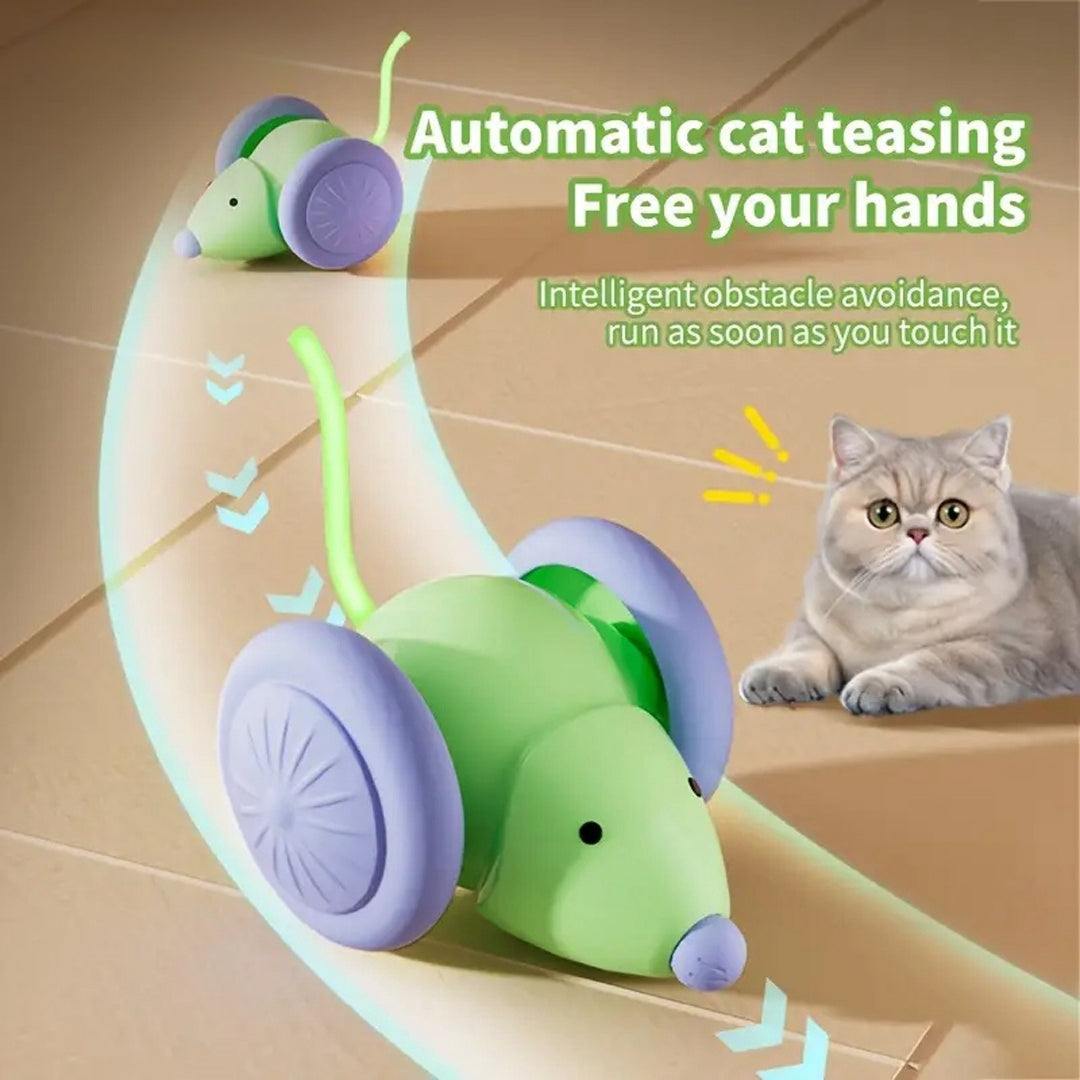 Smart Electric Mouse Cat Toy With Intelligent Obstacle Avoidance System